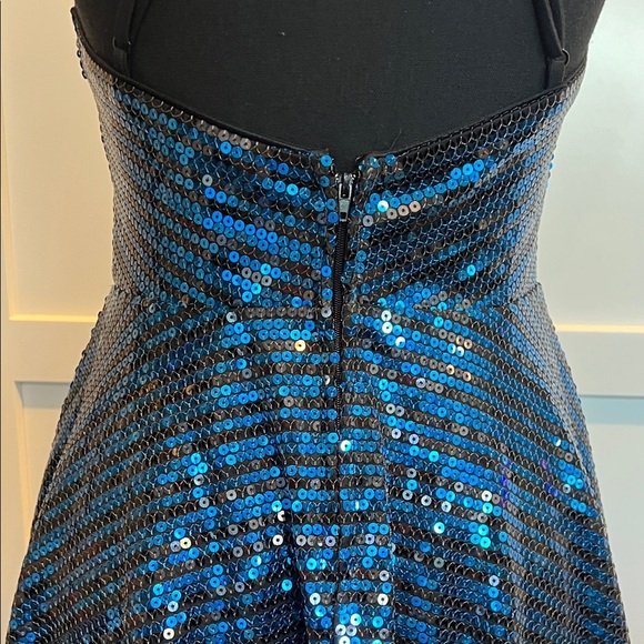 City Studio Sparkling Black and Blue Mini Dress - Picture 8 of 9